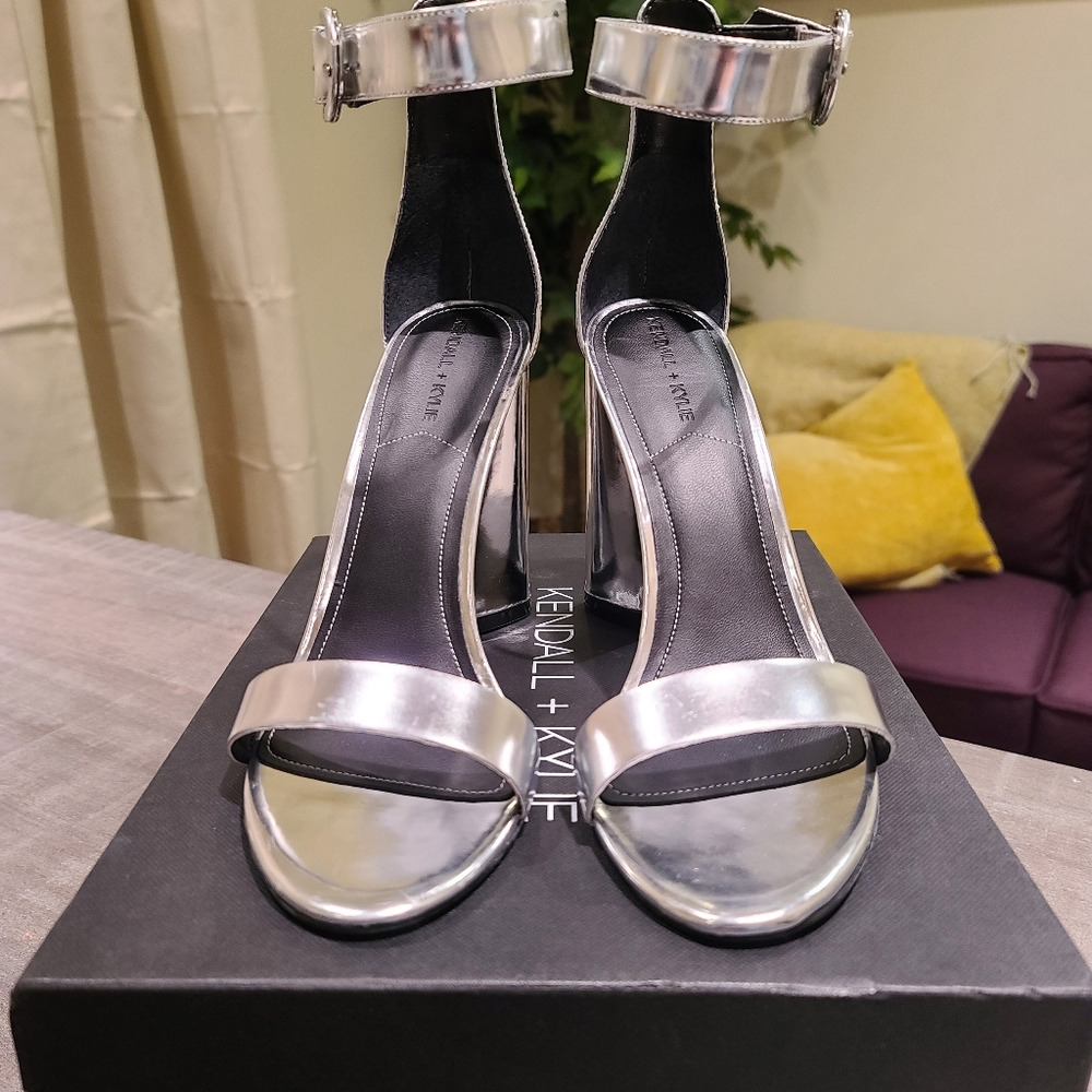 New! Kendall + Kyle metallic silver heels. 8.5 & 9